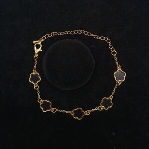 Gold-tone Enamel Clover Style Bracelet 8.75"​​